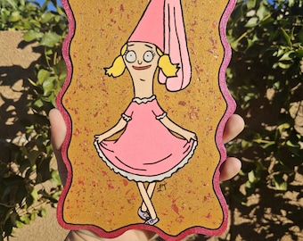 Charlize! Louise Belcher Inspired Bobs Burgers fanart acrylic painting on wood.