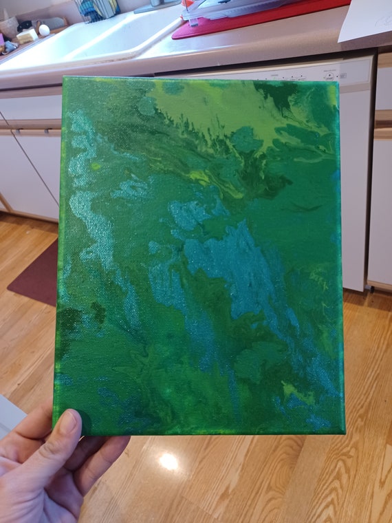 Acrylic Pour Painting: Mounting A Paper Painting On Canvas 