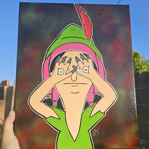 Peter Pans Labrinth 11x14 Acrylic painting. Bobs Burgers Louise Belcher fanart.