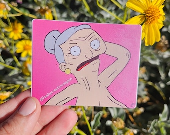 Pegatina de Edith desnuda de 7,6 cm (3 pulgadas), resistente al agua, para portátil. Fan art de Bob's Burgers.