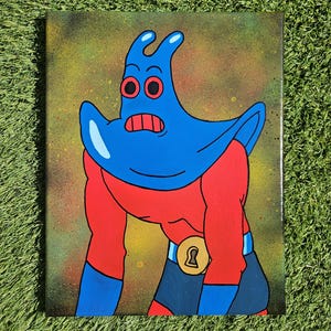 Under sea Villian 11x14inch handpainted canvas. 90s nostalgia cartoon inspired fanart painting.