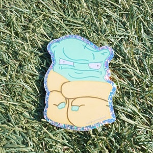 Groguchi Kopi 3inch Glitter Sticker. Bobs burgers fan art, Star Waars fan art. Sticker art. Fan art. Grogu, Kuchi Kopi art.