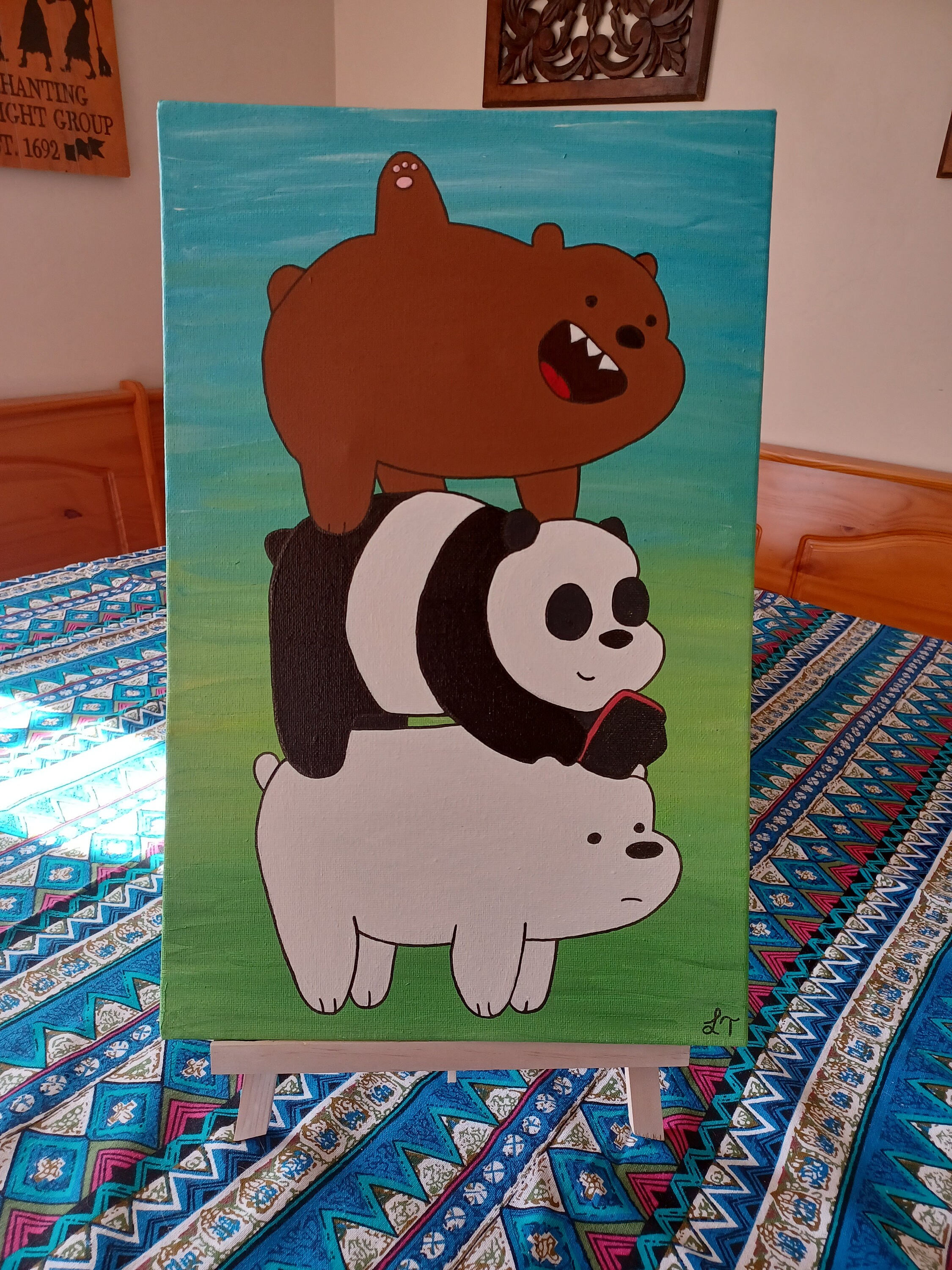 Bear Stack We Bare Bears Fan Art. Cartoon Art. Acrylic on - Etsy