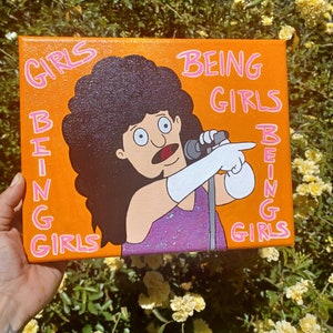 Gene&#39;s one woman show 8x10inch handpainted canvas.  Bobs Burgers Gene inspired fanart painting.