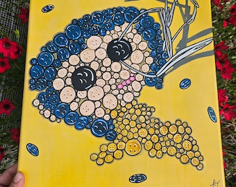 Button Eyes 12x16 handpainted Movie inspired Coraline fanart canvas.