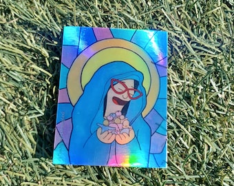 Holy Mother Linda Belcher Holographic Sticker - Bob&#39;s Burgers Fan Art