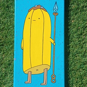 Banana Guard Adventure Time Fan art. Candy kingdom Banana Guards. Princess Bubblegum guards. Fanart. Wall art  Acrylic 14x7inch canvas