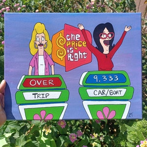 Linda's showcase showdown 11x14 canvas painting. Bobs burgers fan art. Cartoon art. Linda Belcher Price is right mash-up.