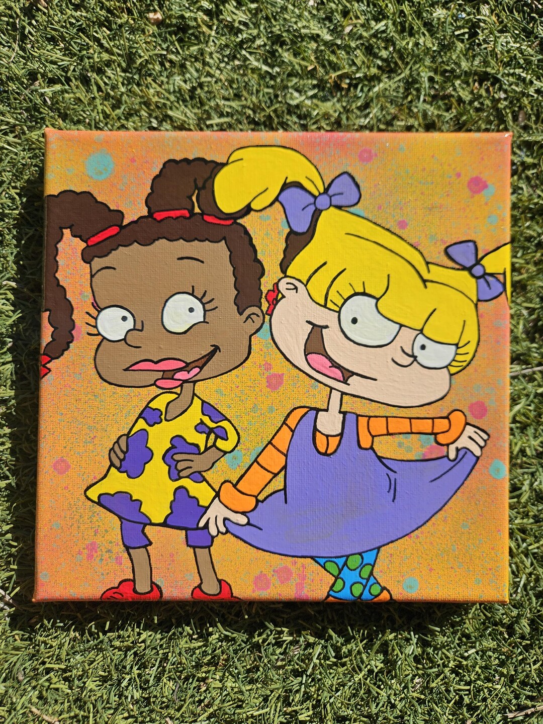 Frenemies 8x8inch Square Handpainted 90s Nostalgia Inspired Cartoon ...