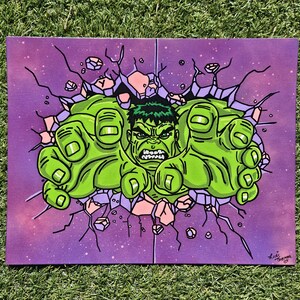 Break on through 11x14inch handpainted canvas board. Comic book Superhero inspired fanart painting.
