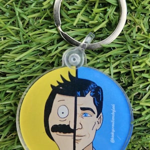 Barcher Keychain. 2inch Keychain featuring my original Bob Belcher and Archer Mashup fanart.