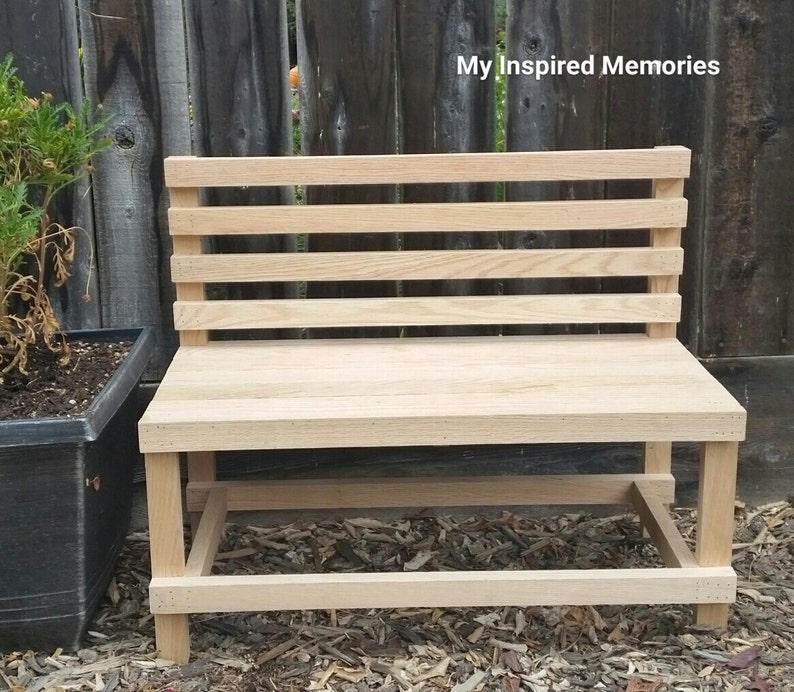 Free Paint Included Kids Wooden Bench Child Wood Image 0