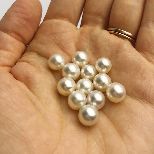 White South Sea Loose Pearls, Round, 8mm - 8.9mm, AAA Quality