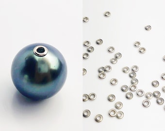 14K White Gold 2.0mm Bead Grommet with 1.5mm Hole