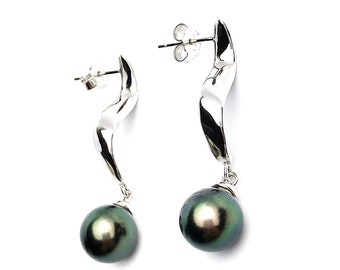 Impostazioni per orecchini di perle in argento sterling - SE22. Solo impostazione. Nessuna perla inclusa.
