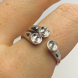 14K White Gold 3 Pearl Ring Setting. Setting Only. No Pearls Included. Etsy