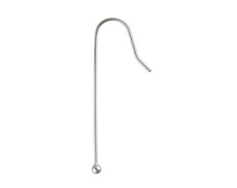2.0mm Ball Stacking Ear Wire (0.69mm), Sterling Silver. Made in USA. #5006429