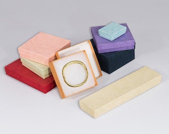 100 Pcs 3 1/2" x 3 1/2" x 1" Assorted Pastel Jewelry Boxes, Cotton Filled, Sold By The Case, 100 Quantity, Bulk Pricing Available - BX2733-M