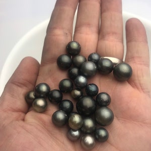 30 pcs, Round/Semi-Round/ Oval Tahitian Pearls, A, 7mm to 11mm, Imported from Tahiti image 6