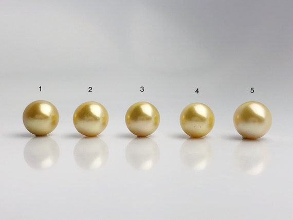 16mm - Golden South Sea Loose Pearls - Round - AA - 50% Percent Off Special (#574 No. 1-5)