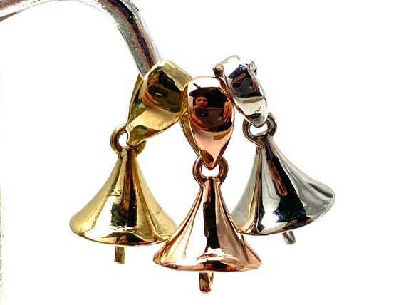 14K solid yellow gold, White gold and rose gold bail , SKU# TP-015