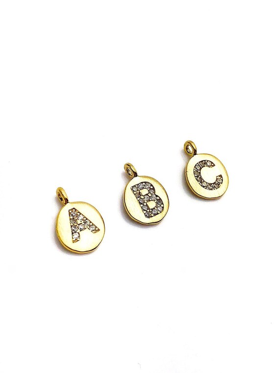 14K Gold Coated Vermeil Alphabet Charms