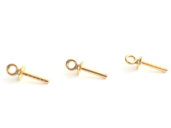 14K Yellow Gold & white gold  Eye Screw Bail Sku#11-30-7