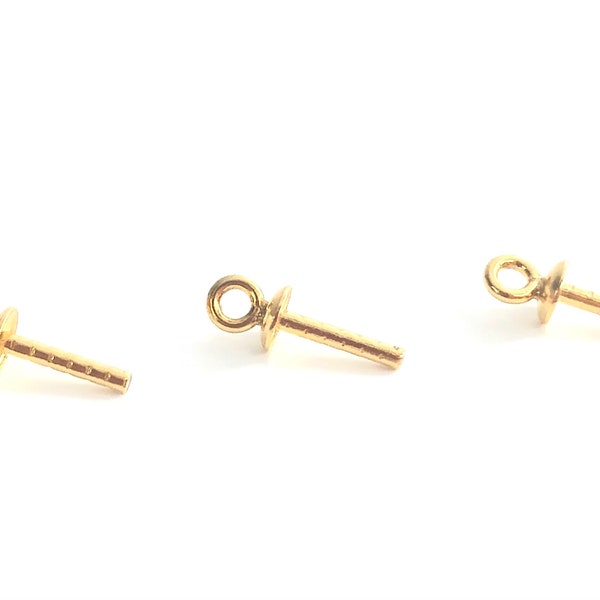 14K Yellow Gold & white gold  Eye Screw Bail Sku#11-30-7