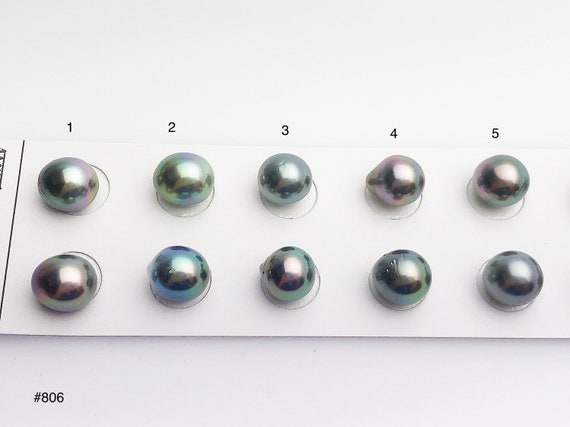 9-9.5mm Tahitian Pearls Drops, AAA, Loose Matched Pairs 9mm (806)