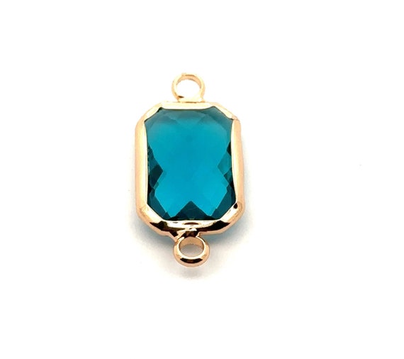 Blue rectangle crystal charm, SKU#M210