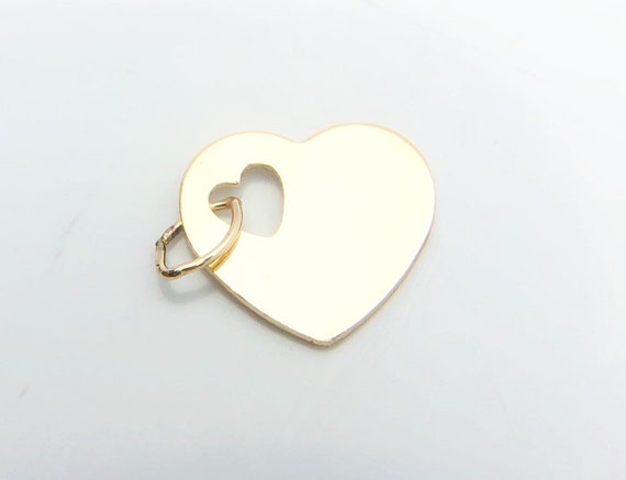 14k Gold Fill Heart Charm with Oval Jump Ring 11.8x10.8mm  (2478 C)