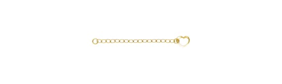 2" Cable Chain Ext w/Floating Heart GP, 14k gold filled. Made in USA. #4012546X2H