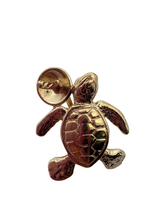 14K solid yellow gold turtle bail, SKU#TP-207