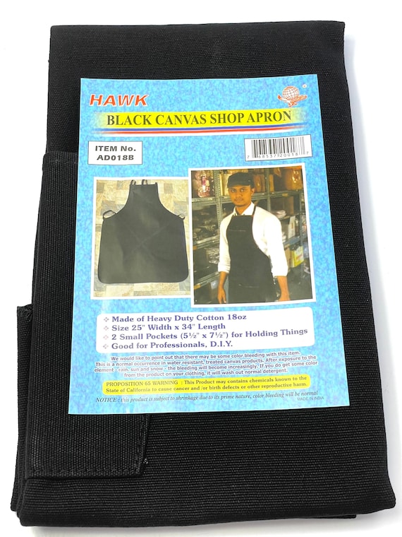 Black canvas shop apron