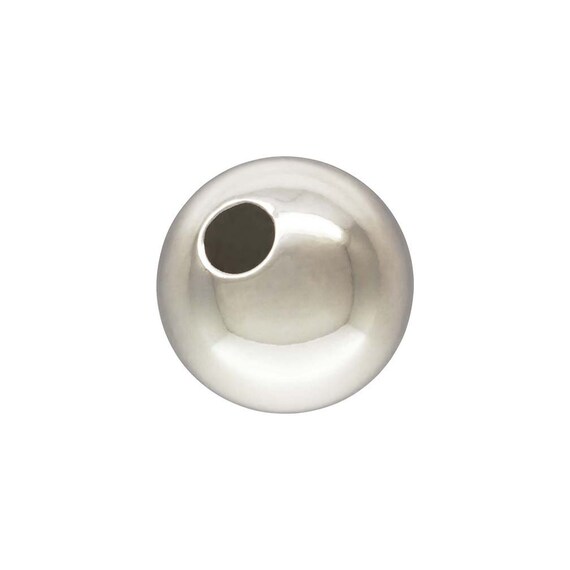 7.0mm Bead Light 1.8mm Hole, Sterling Silver. Made in USA. #5001207