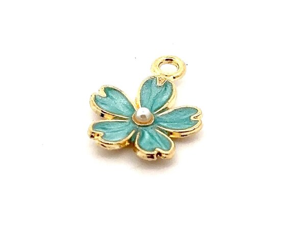 Turquoise flower charm, SKU#M3216