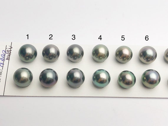 Tahitian Loose Pearls , Round AAA, Multi Colored Matched Pairs, 10.5-11mm, #646