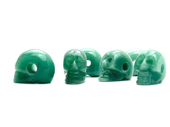 Skull Carved Stone Beads, Sku#M1216-1