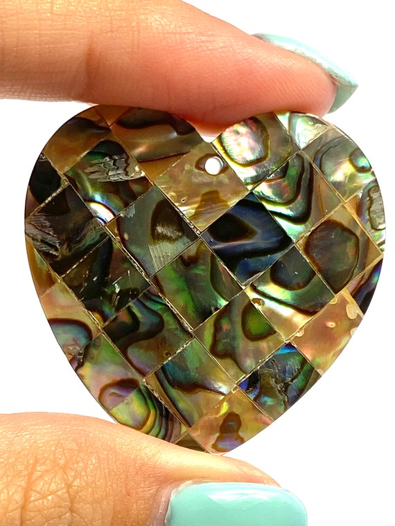 Heart abalone mother of pearl bead, SKU#M786