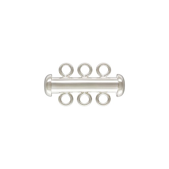 4.3x22.0mm Tube Clasp 3 Row SPAT, Sterling Silver. Made in USA. #50035803R