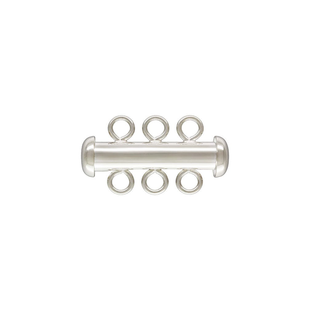 4.3x22.0mm Tube Clasp 3 Row SPAT, Sterling Silver. Made in USA. #50035803R