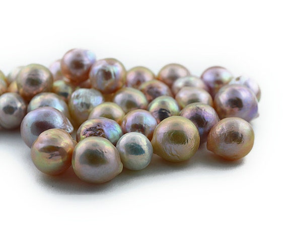 10-13mm Loose Peach and Pink Pearls - Natural Color, sizes 10 to 13mm (RF 002)