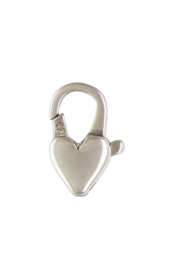 Heart Cast Clasp (6.0x13.0mm), Sterling Silver. Made in USA. #5002065