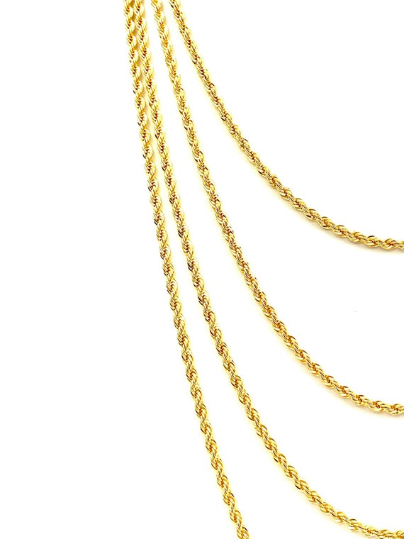 OCHCOH 18K Gold Over 925 Sterling Silver Clasp Rope Chain for Men Women 2/2.5/3/4/5mm Gold Chain for Men Mens Gold Chain Necklace 16 18 20 22 24 26