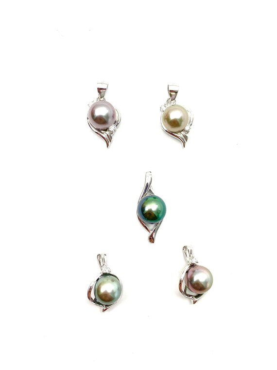 Sterling silver with Tahitian pearl pendants, SKU# 11126