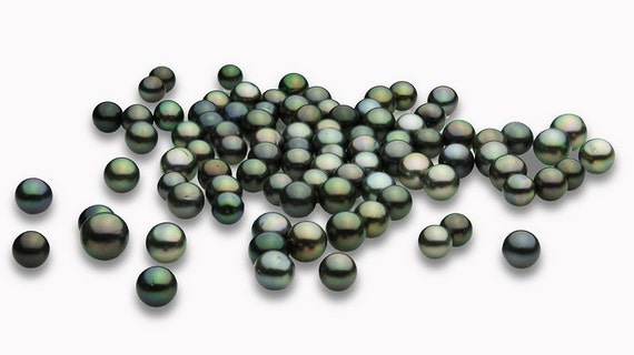 Tahitian Pearls Near Round (AA) Dark Natural Color  #096