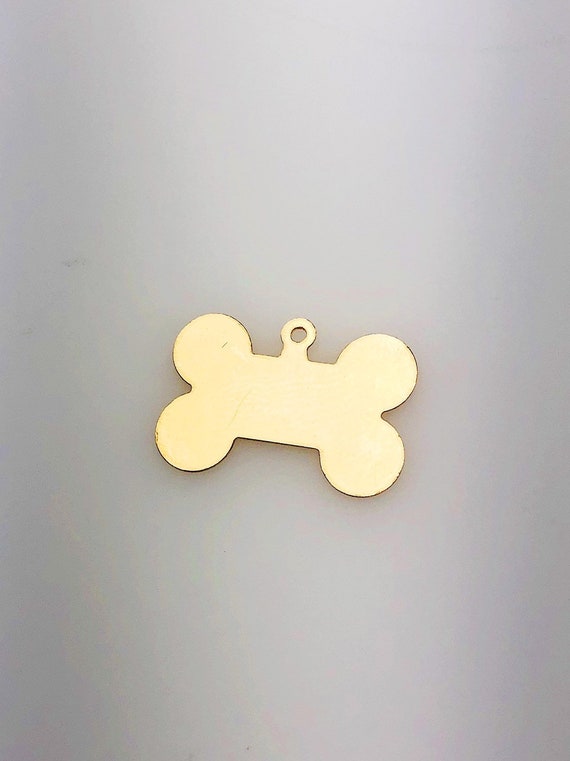 14K Gold Fill Bone Dog Tag Charm w/ Ring, 13.5.0x20.1mm, Made in USA - 2435
