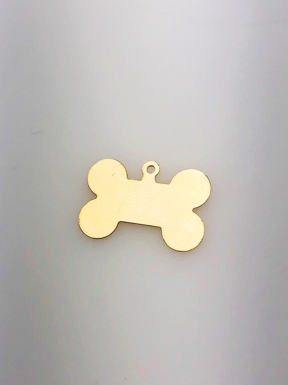 14K Gold Fill Bone Dog Tag Charm w/ Ring, 13.5.0x20.1mm, Made in USA - 2435