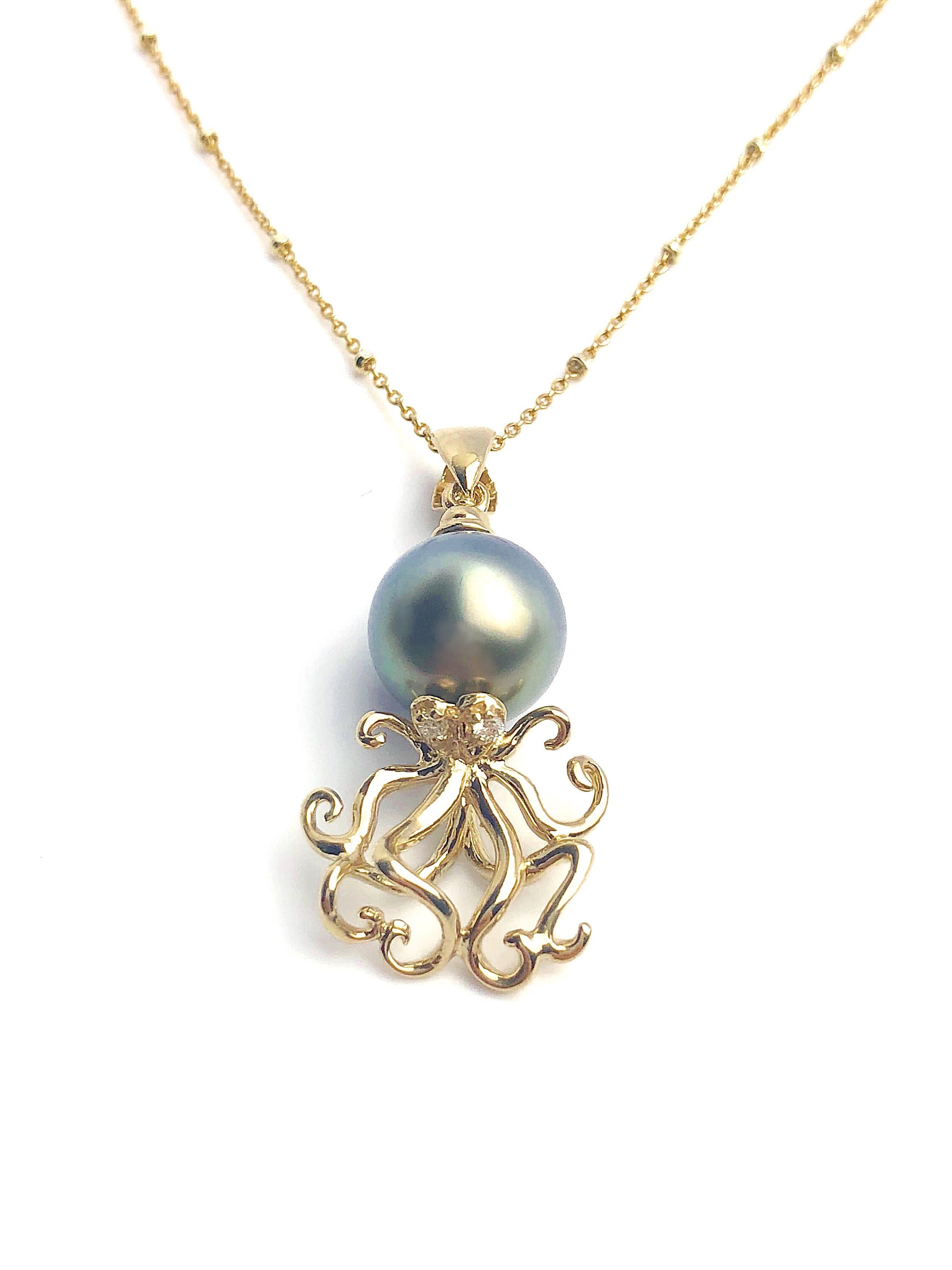 Octopus Pearl Pendant Setting 14K 