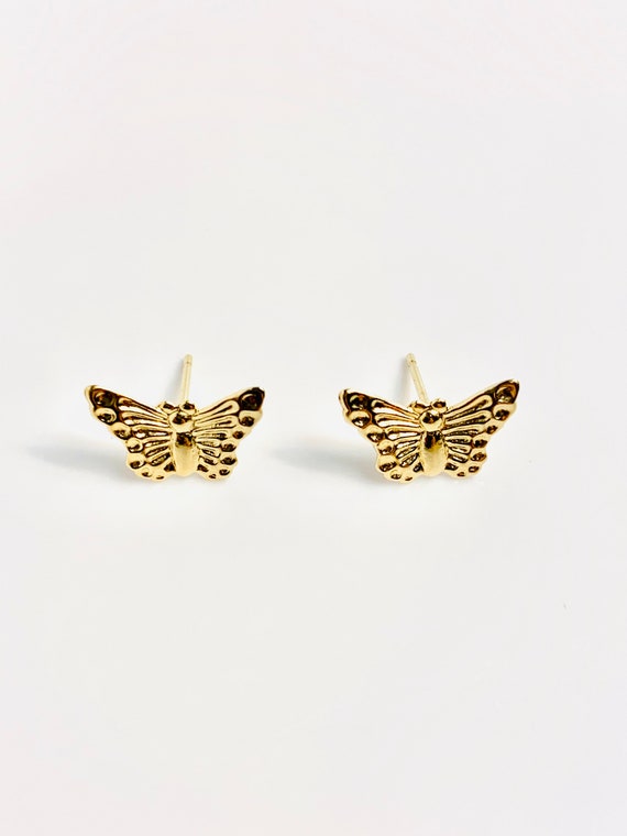 Butterfly Earrings, 14k Gold, stud earrings, 243-2